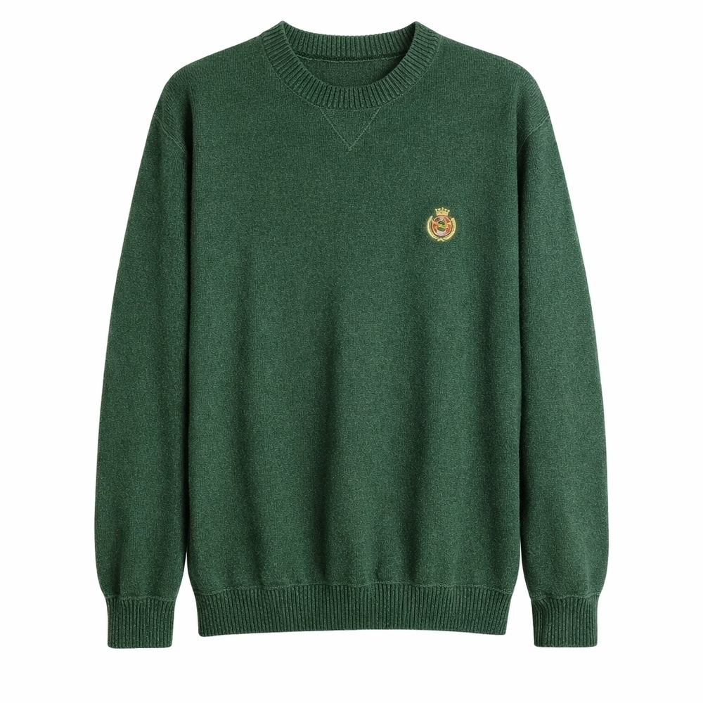 Ivy Crew Classics Forest Green Crest Knit Sweater | Men’s L